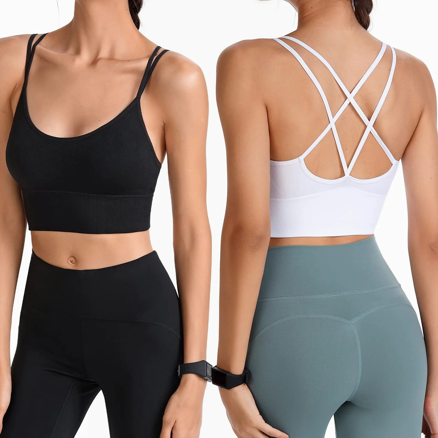 HANERDUN Sujetador Deportivo para Mujer Cómodos Tirantes Finos con Almohadillas Extraíbles para Yoga, Gimnasio Correr