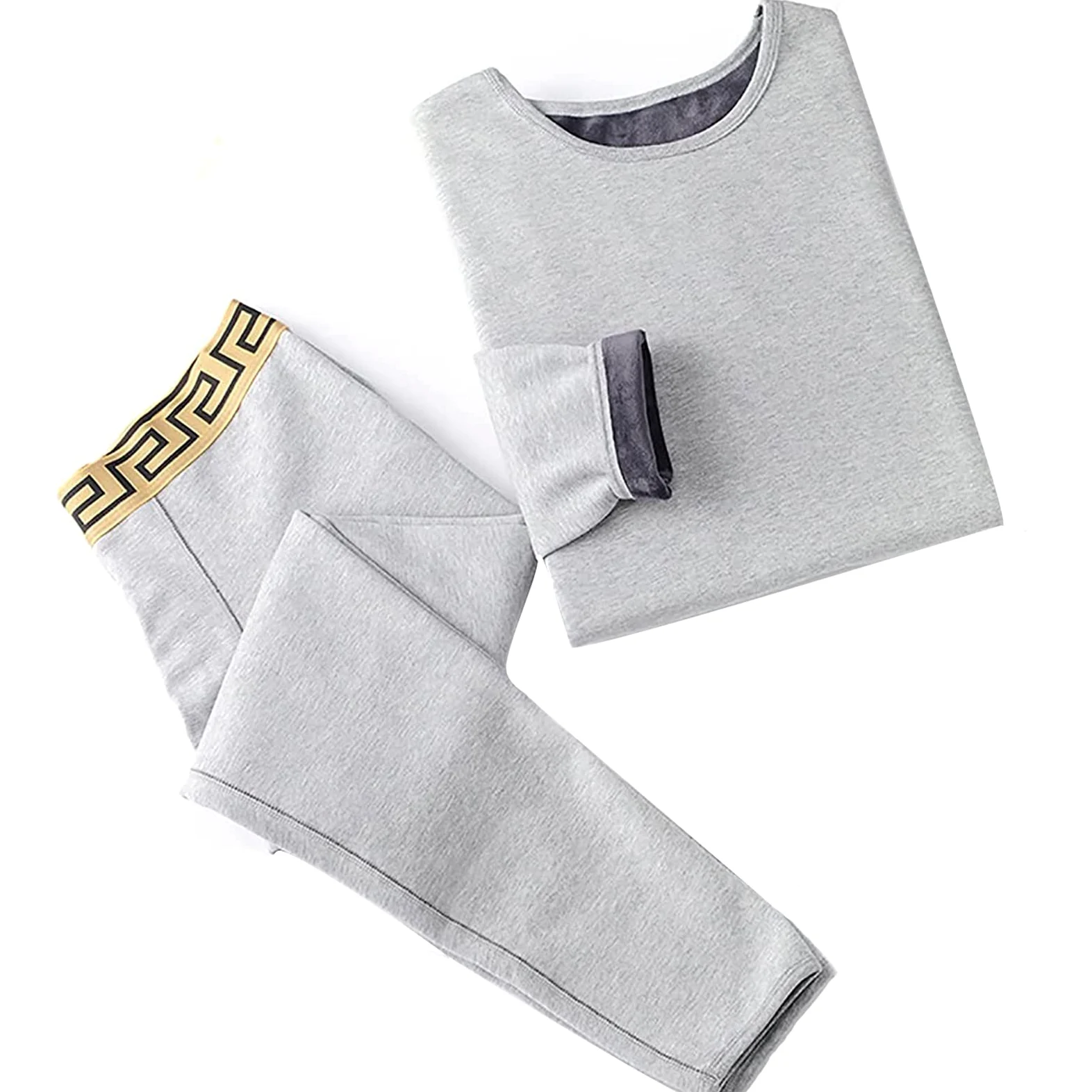 WHSPORT Ropa Interior Térmica Hombre Deportivas,Camiseta Hombres Manga Larga Pantalones Largos, Funcional para Esquí, Montaña, Ciclismo (Color : Gray, Size : XL)