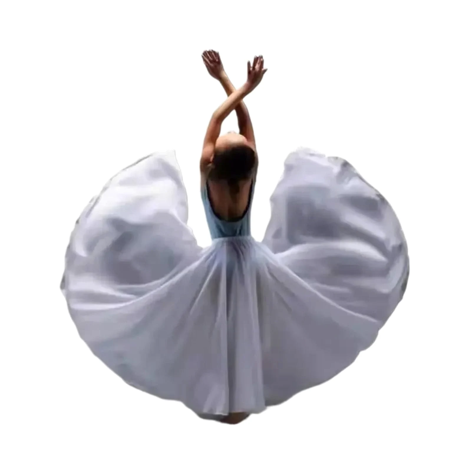 Falda de Gasa de 720 Grados para niña, Falda Larga de Ballet, Danza del Vientre, Gitana, Ropa de práctica para Bailarina, Falda de Baile Morada Lisa surtida