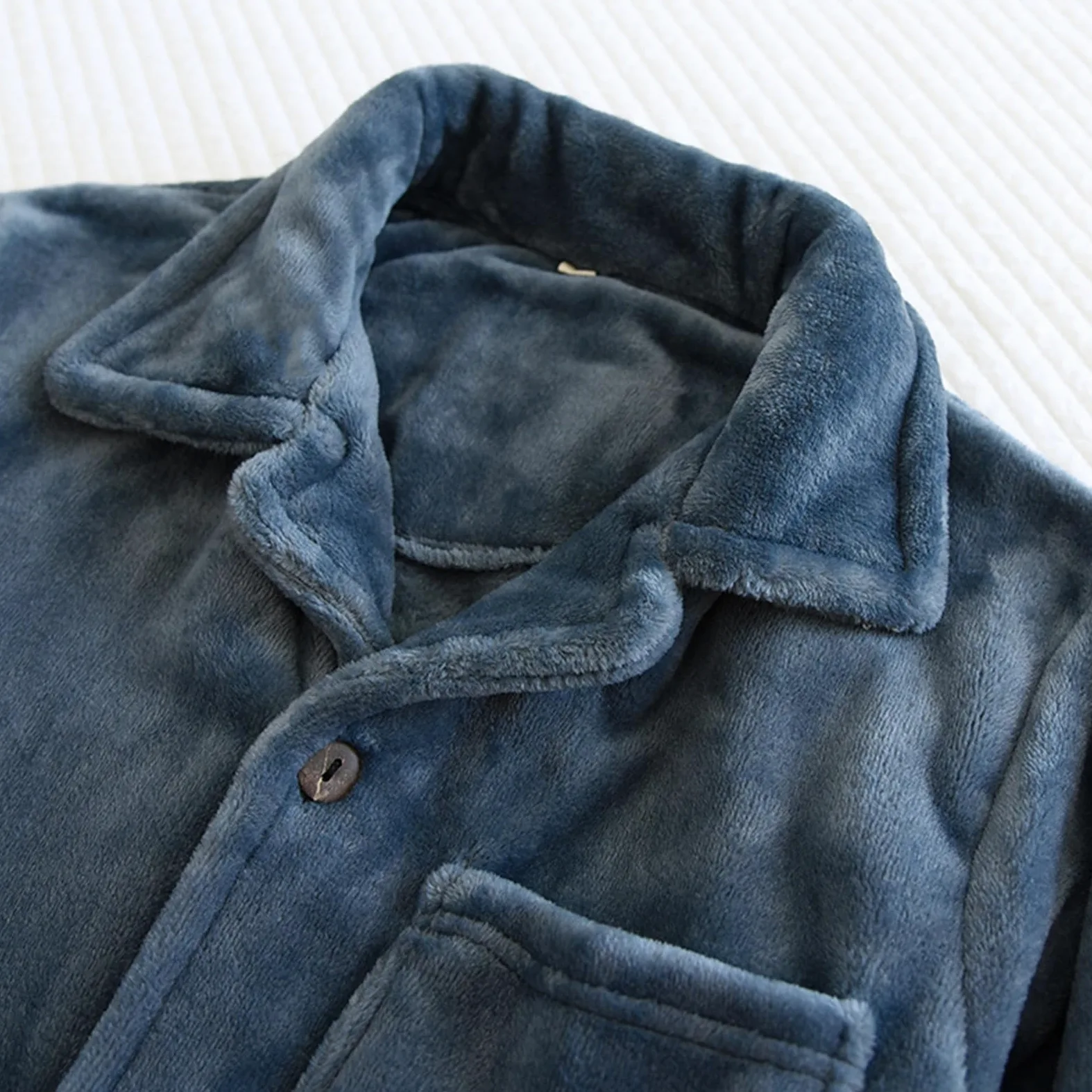 Conjunto de pijama de franela para hombre, forro polar grueso, cálido, cómodo, para invierno