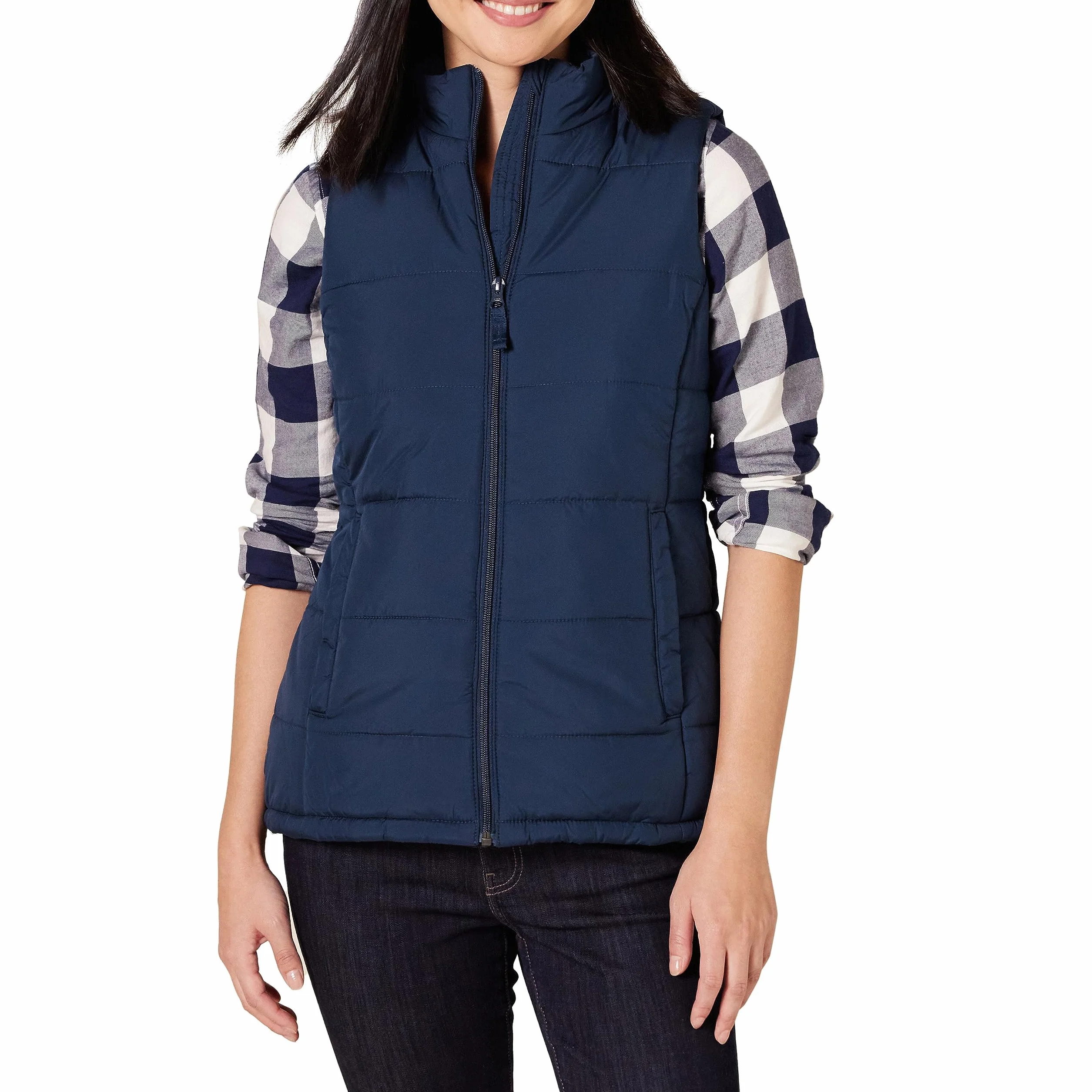 Amazon Essentials Mujer Chaleco Acolchado Cremallera Peso Medio