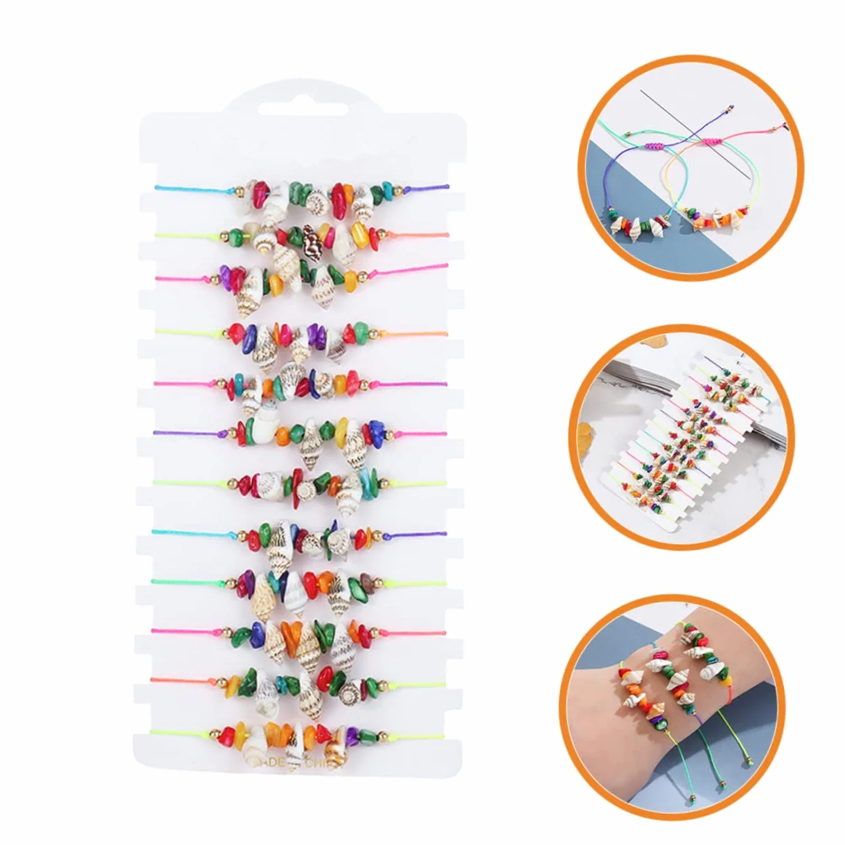 GALPADA 48piezas Pulsera De Concha y Tobillera De Playa Joyería Bohemia Para Mujeres y Niñas Accesorios De Verano
