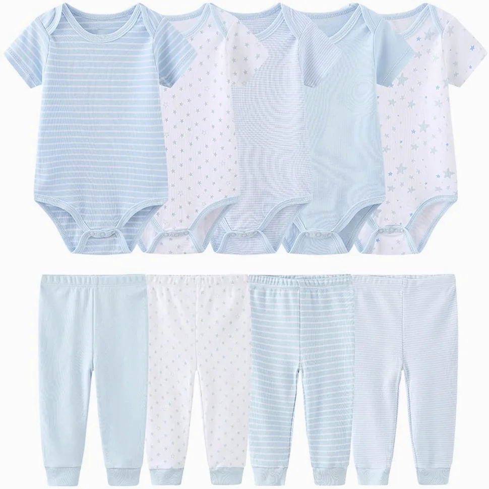 TONE Chalecos de bebé de manga corta para bebés recién nacidos y niñas 0-3m/3-6m/6-9m/9-12m algodón, paquete de 5