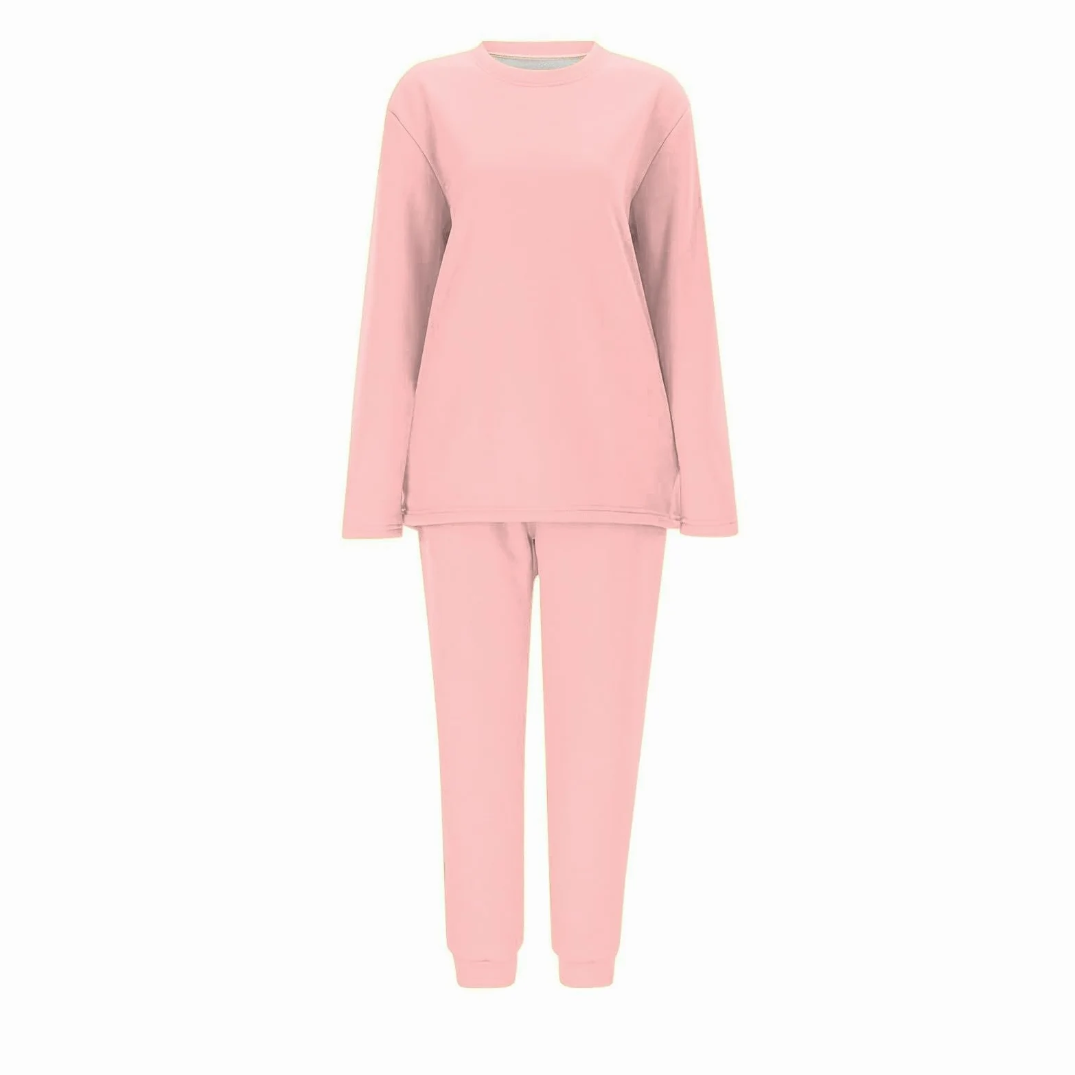 Conjunto de Pijama de Sudadera y Pantalones con Forro para Mujer para Calidez Invernal con Traje de Felpa Tops cómodos y Holgados Ropa de Estar por casa cálida de Invierno para Mujer
