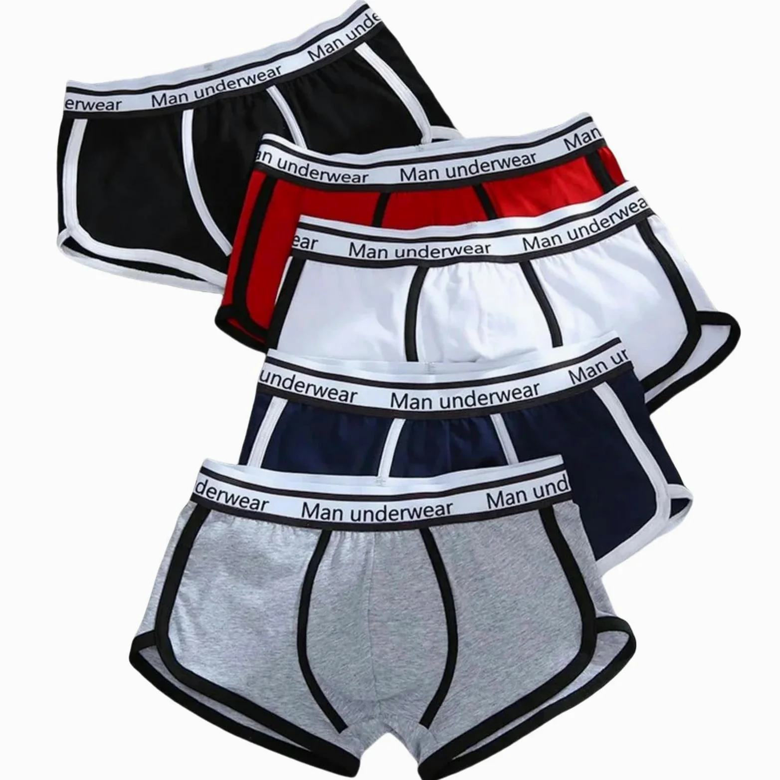 Calzoncillos tipo bóxer para hombre, 5 unidades, de algodón, suaves, para hombre, calzoncillos casuales, ropa interior para hombre, 5SE 5 Piezas, L