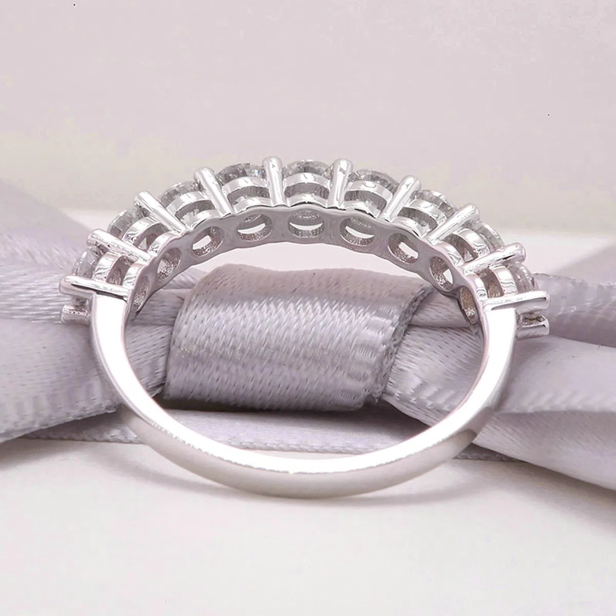 Anillo de oro blanco para mujer, 750 anillos para mujer, 0,1 ct, redondo, diamante para mujer, anillo de compromiso