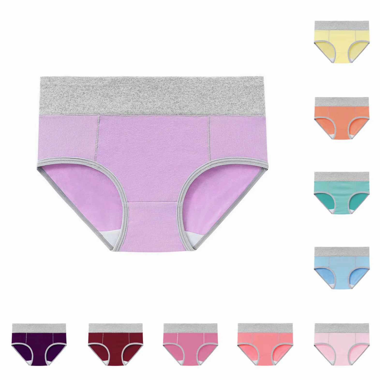 Ropa interior de algodón de cintura alta, ropa interior posparto para mujer, cintura completa, bragas transpirables y elásticas