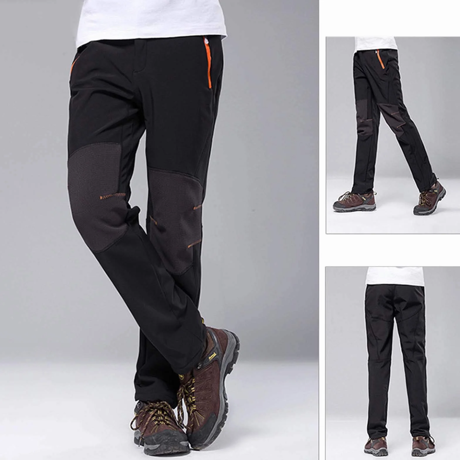 Pantalones de esquí con forro polar para hombre, impermeables, transpirables, resistentes al desgaste, pantalones de invierno softshell, pantalones de escalada al aire libre, monos de nieve sólidos