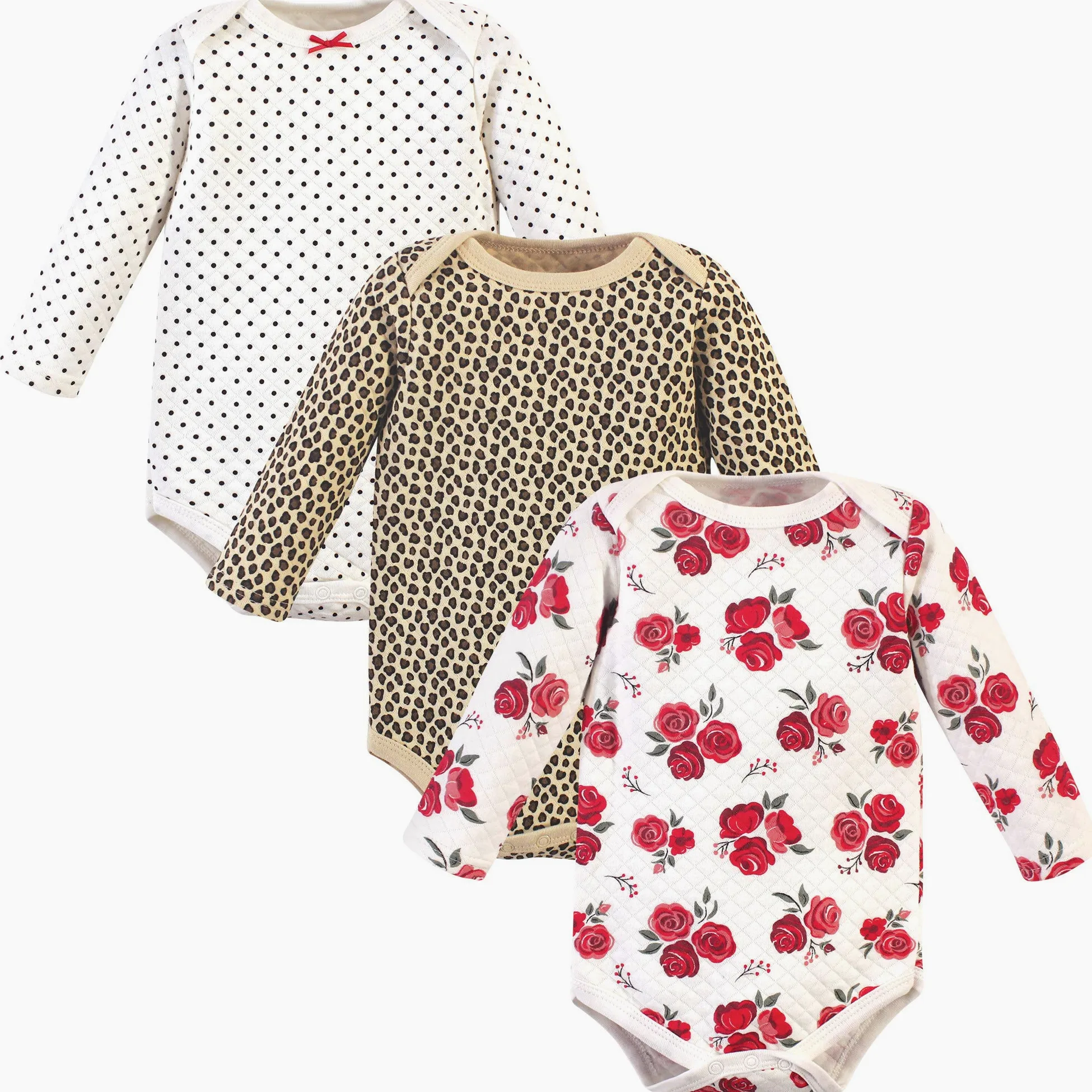 Hudson Baby Body unisex de algodón acolchado de manga larga para bebé - rojo - 9 meses