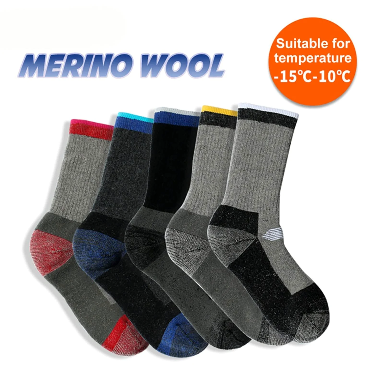 Invierno Mantener cálido Ski Cycling Socks Men Mujer Wool Thermal Soft Thermosocks Espesar Deportes al Aire Libre Calcetines de Snowboard Calcetines