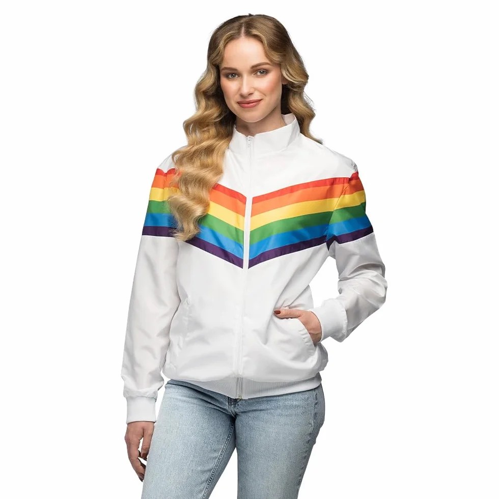 Boland Chaqueta de chándal Vintage Rainbow disfraz mujer retro grupo fiestas temáticas carnaval