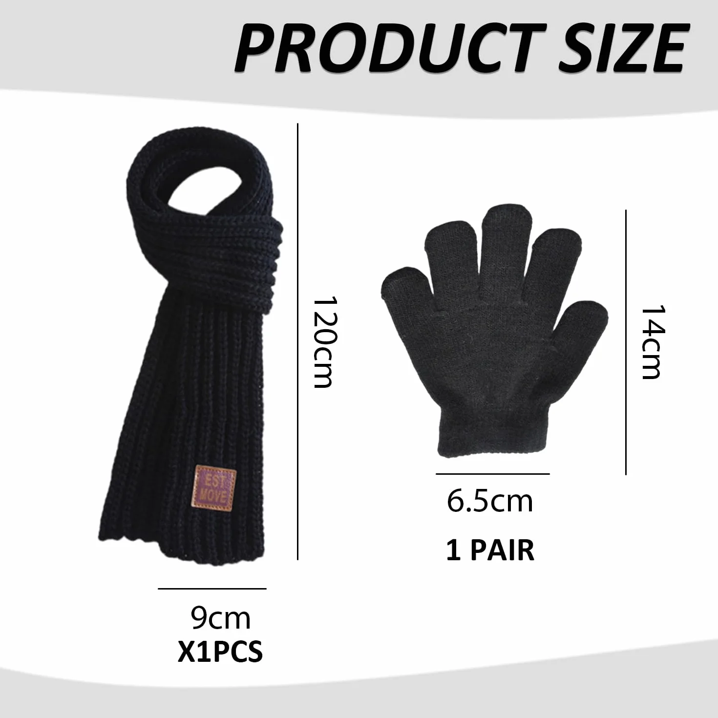 1 Bufanda Para Niños Y 1 Par De Guantes Abrigados, Bufanda Abrigada Para Niños, Bufanda De Punto Suave, Guantes De Punto, Guantes De Invierno
