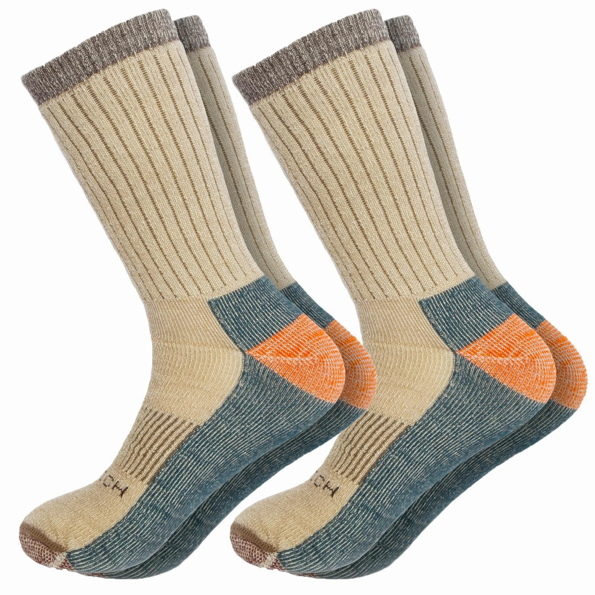 Woolrich Calcetines de lana merino, paquete de 2 – Calcetines de senderismo resistentes para hombre (10 millas de senderismo)
