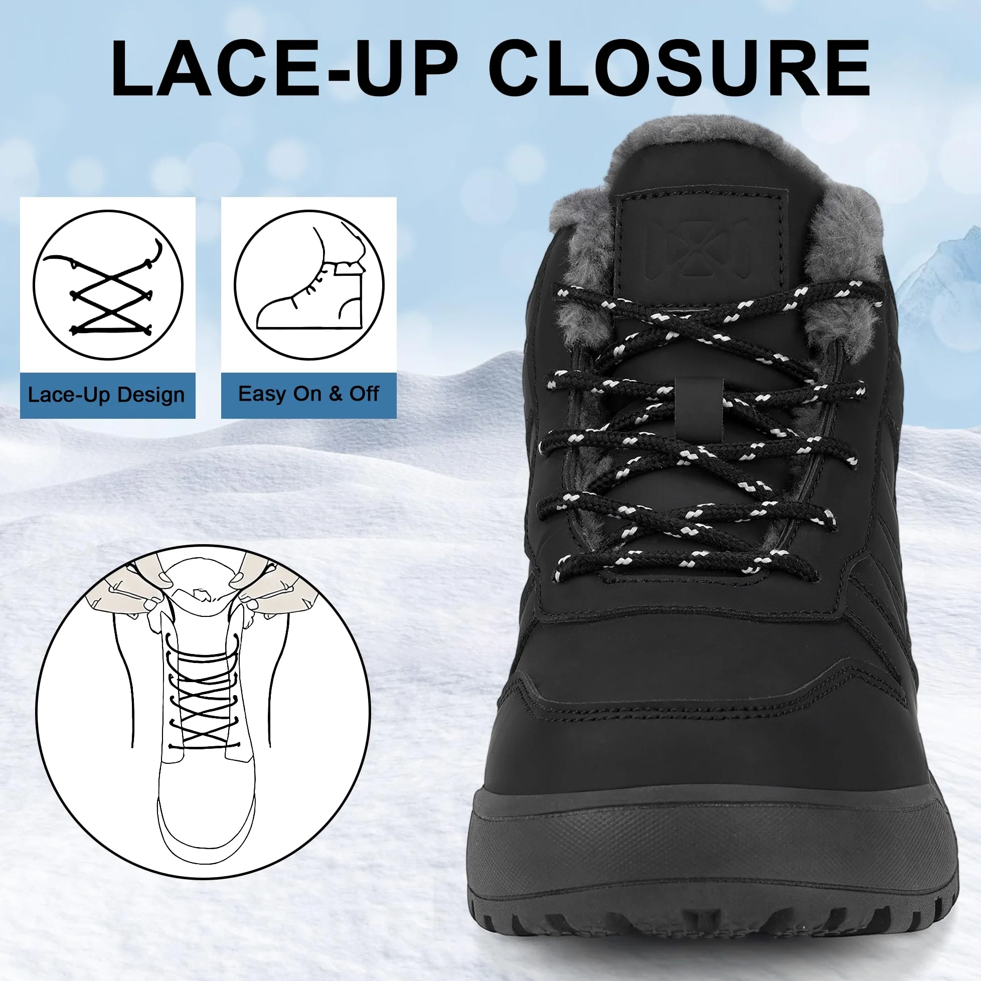 Botas de Nieve Mujer Impermeables Antideslizantes - Forradas de Pelo Caliente, Botas de Invierno Abrigadas para Mujer
