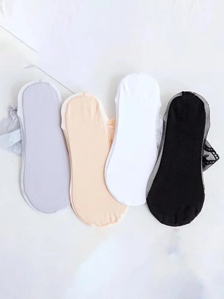 Calcetines transparentes, Calcetines tobilleros de nailon transparente for mujer, finos, 10 pares, multicolor