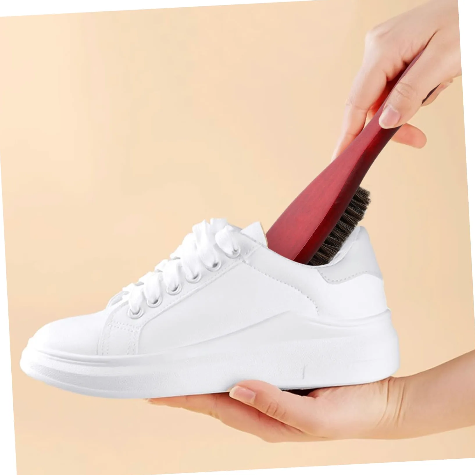 4piezas Brocha De Limpieza para Zapatos Haya Cerdas De Caballo Herramienta De Limpieza para y Ligera para Uso Diario