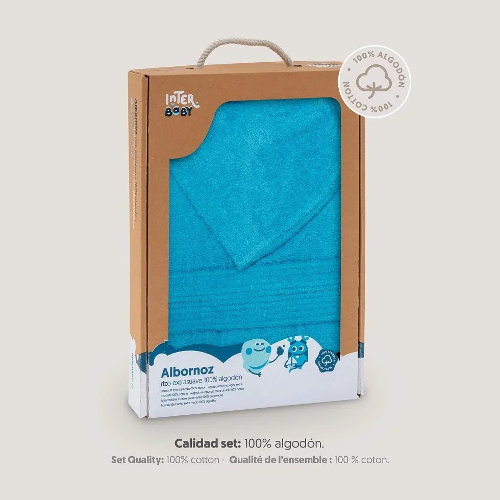 Interbaby Albornoz Liso Unisex Infantil Bebé-Niños