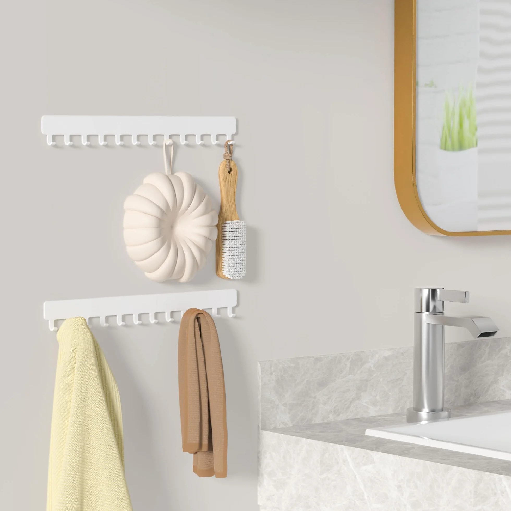 Josmimic Organizador de joyas para colgar en la pared, soporte para cadenas, colgador blanco, 2 unidades