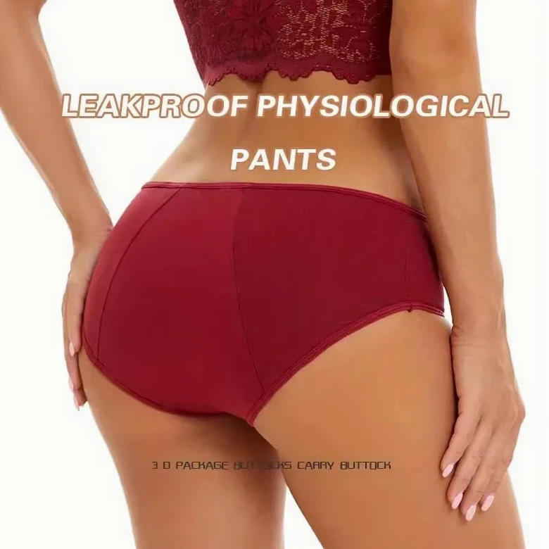 Braguitas Menstruales para Adolescentes de Algodón a Prueba de Fugas Transpirables Suaves Cómodas para Posparto para Flujo Abundante Paquete de 6 Multicolor M