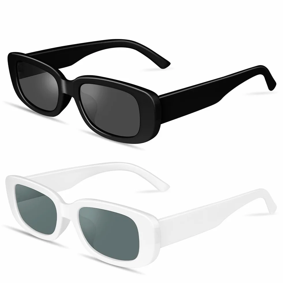 Ainiv Gafas de Sol Rectangulares 2 Piezas Protección UV400
