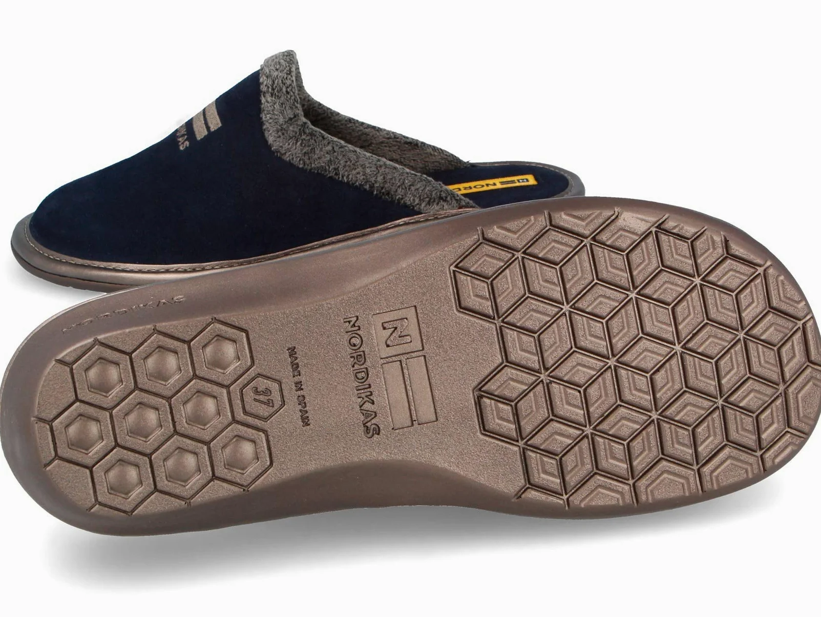 Zapatillas de casa en ante azul marino, Azul marino, 37