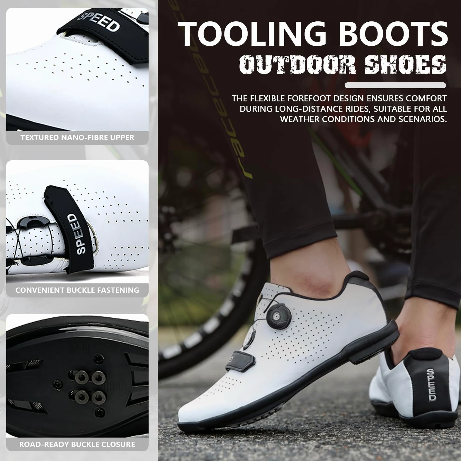 Zapatos Ciclismo Color Sólido, Hombres Mujeres Zapatillas De Bicicleta De Carretera Y MTB, Sneakers Deporte Profesionales para Exteriores Compatibles con Peloton SPD/SPD-SL Y Look