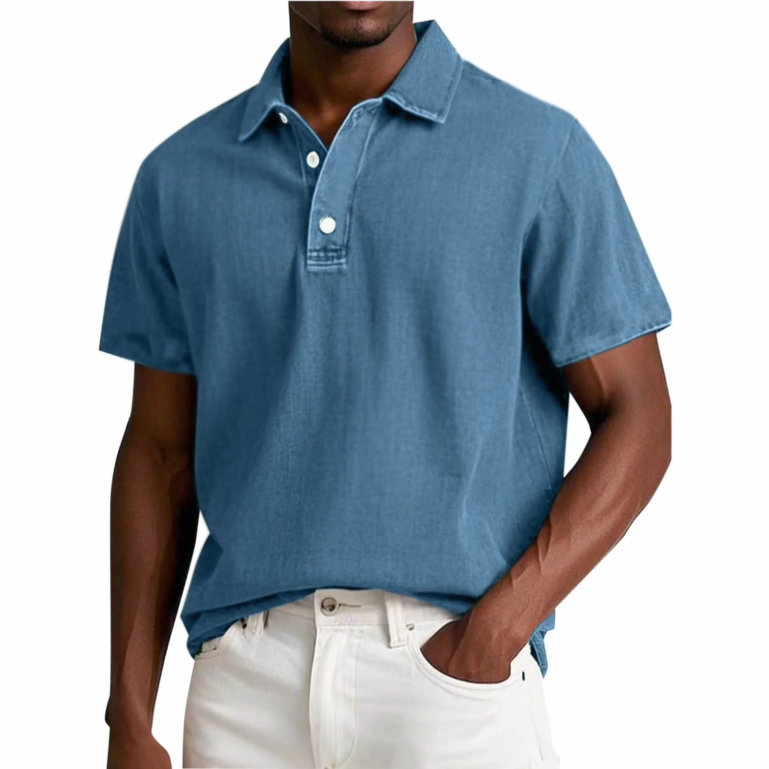 Polo de manga corta para hombre con botones, tallas grandes, para tiempo libre, verano, monocolor, camiseta de tenis de corte ancho, camiseta de tenis para exteriores