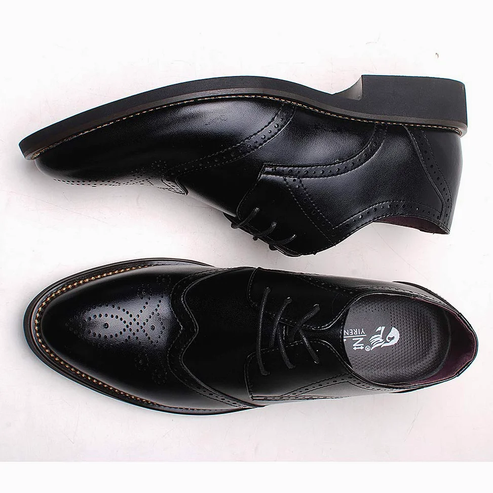 ANUFER Hombres Inteligente Punta Puntiaguda Zapatos de Vestir con Cordones Formal Negocios Boda Brogues
