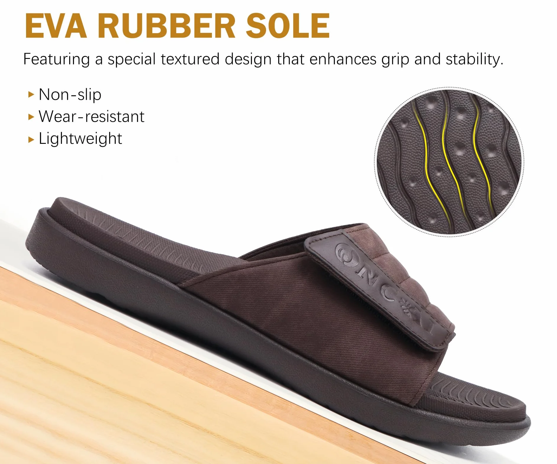 ONCAI Sandalias Hombres Correa Ajustables Ortopedia Fascitis Plantar Punta Abierta Deportivo Pantuflas Slides con Plantilla de Soporte de Arco Suave y Cómoda Talla 40-49