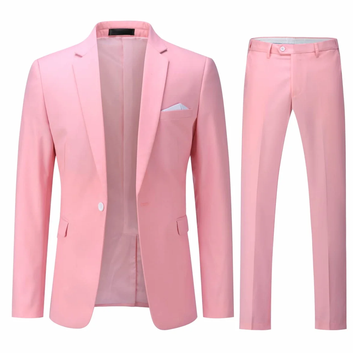 YOUTHUP Traje Slim Fit de 2 Piezas para Hombre Solo Pecho Negocio Boda Trajes 1 Botón Blazer y Pantalones