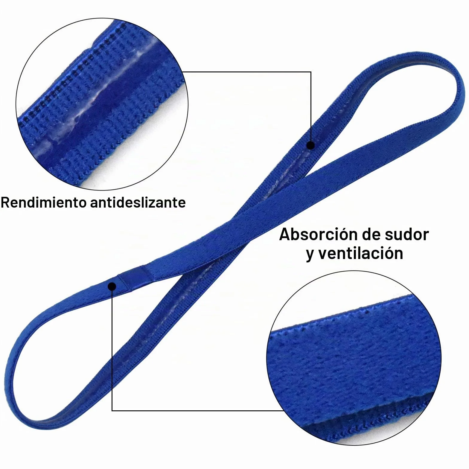 Cintas de Pelo Deportivas Antideslizantes para Fútbol, Yoga, Trotar, Correr - 5 Piezas