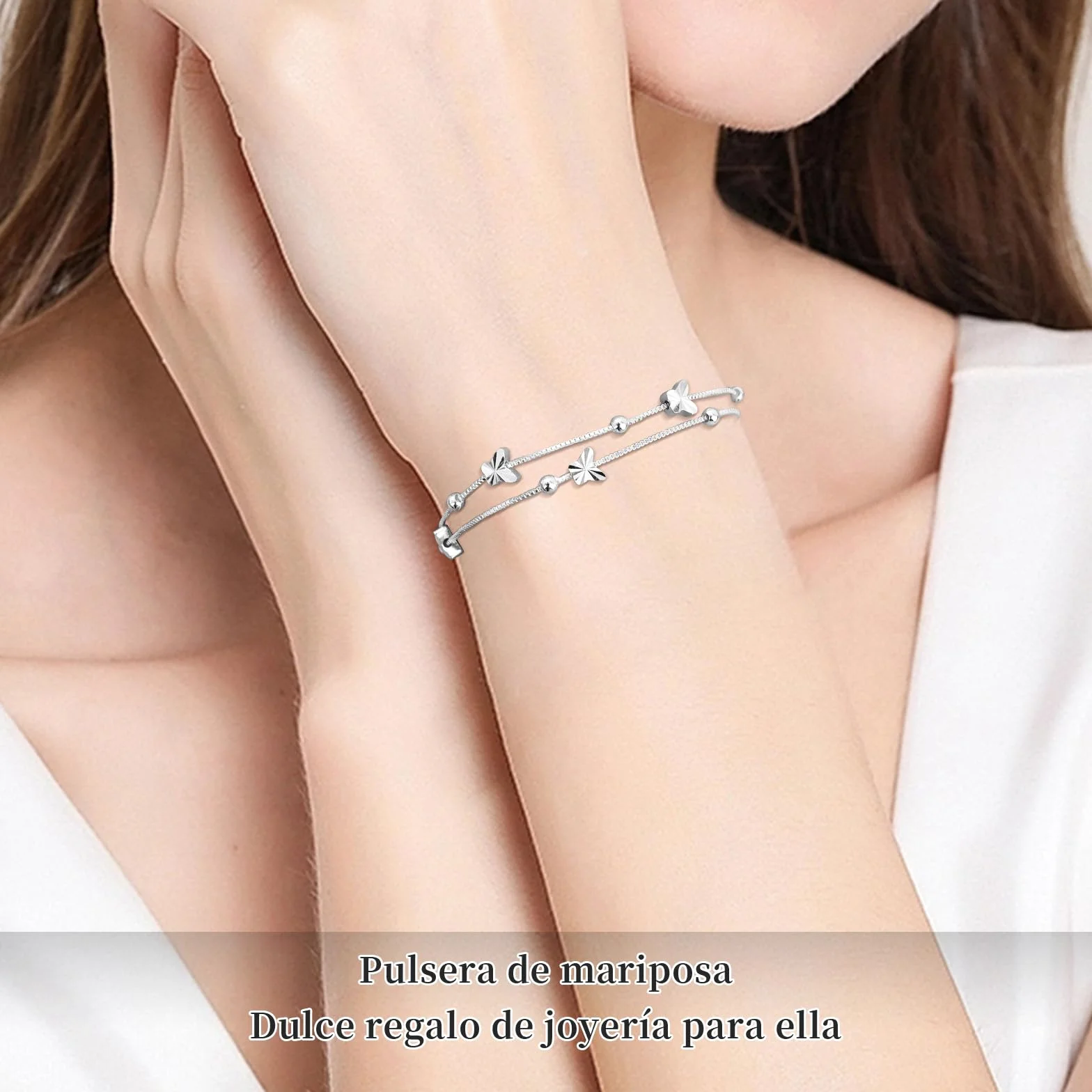 YELUWA Pulsera Plata Mujer Regalo Originales para Mujer Madre Cumpleaños Amiga Navidad
