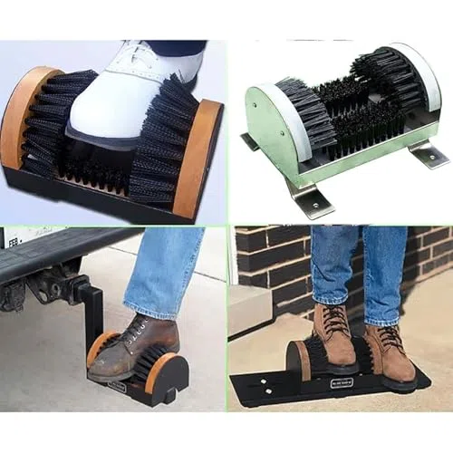 Cepillo de limpieza de zapatos de cerdas rígidas para uso en exteriores, elimina el polvo y la nieve de las suelas, ideal para jardines, canchas y superficies