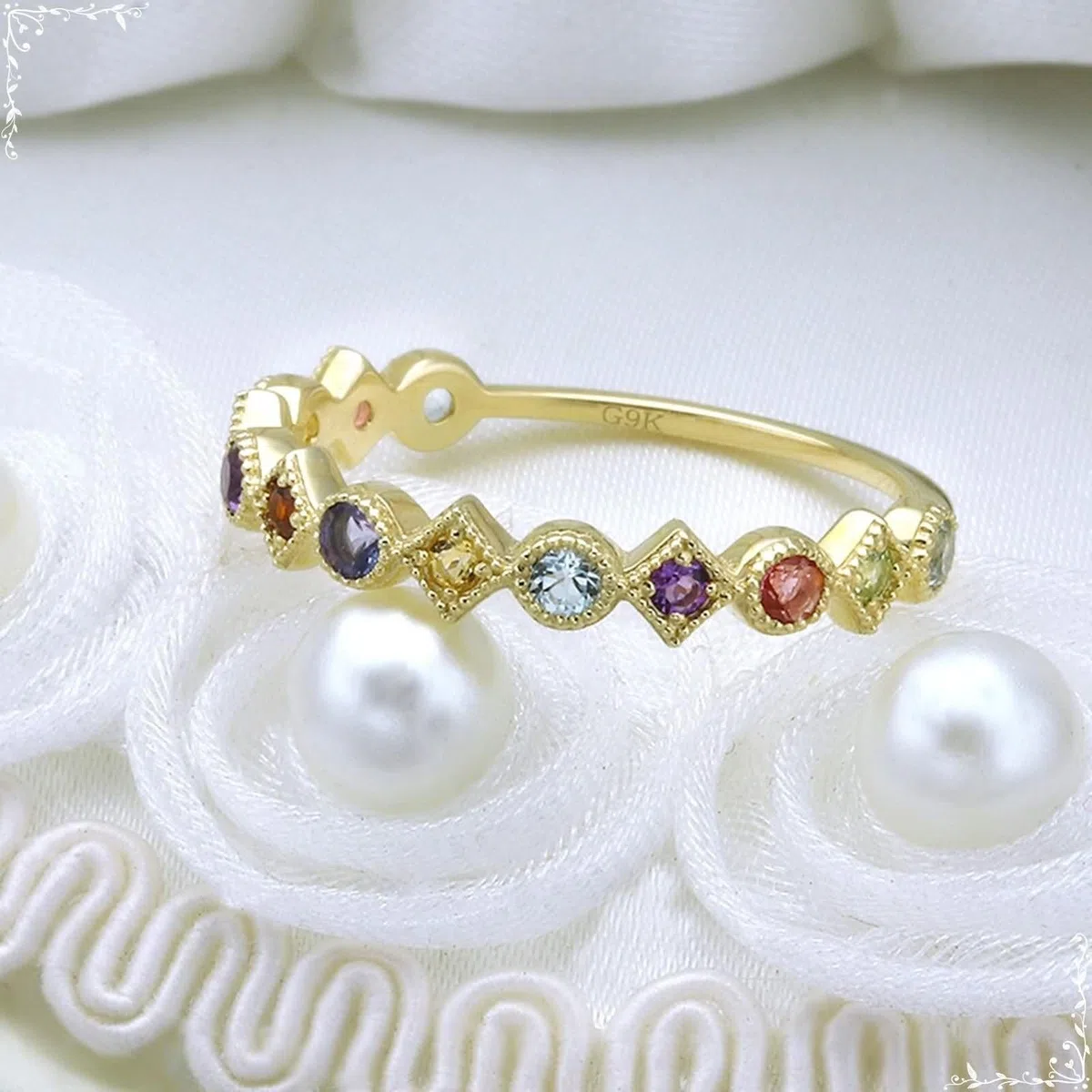 Beydodo Anillos Boda Oro Mujer 9 14 18 Kilates con Redondo con Cristal, Anillo Oro para Mujer Compromiso