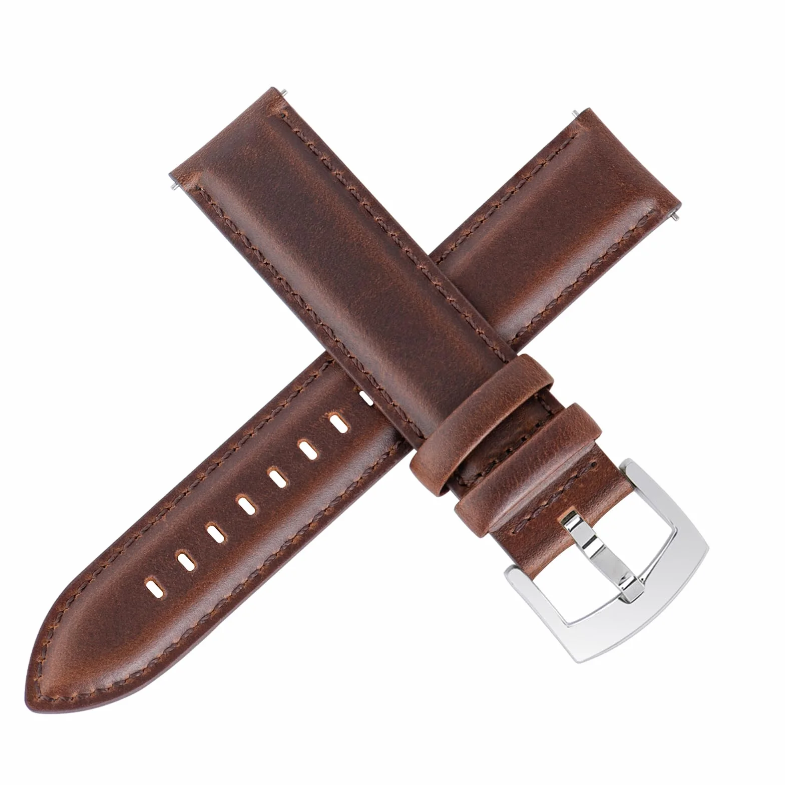 OTTOODY Correa de Reloj de Cuero de Liberación Rápida 18mm 19mm 20mm 21mm 22mm, Elegantes Correas de Reloj de Cuero de Grano Superior Correa de Reloj de Repuesto para Hombre Mujer, Reloj y Smartwatch