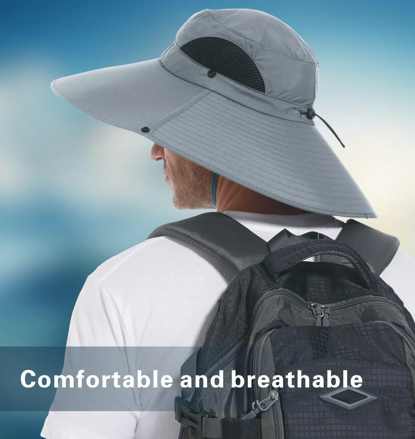 Sombrero de ala ultra ancha para hombres y mujeres, con protección UPF50+, impermeable, adecuado para pesca, senderismo, camping, etc