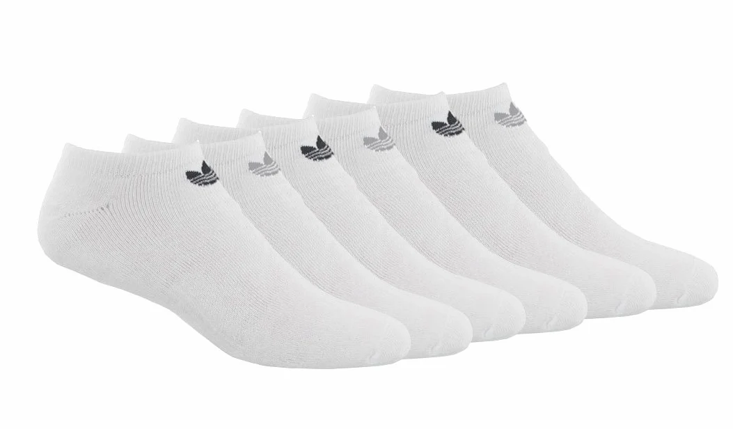 Adidas Originals Women's No Show Socks (Pack of 6) (White/5144790A, Women's Sock size 5-10)