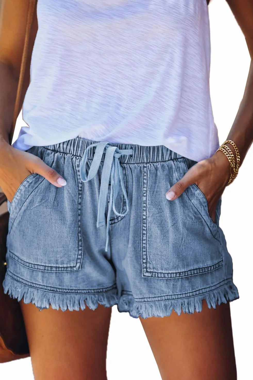 HVEPUO Mujer Pantalones Cortos Vaquero Algodon Shorts