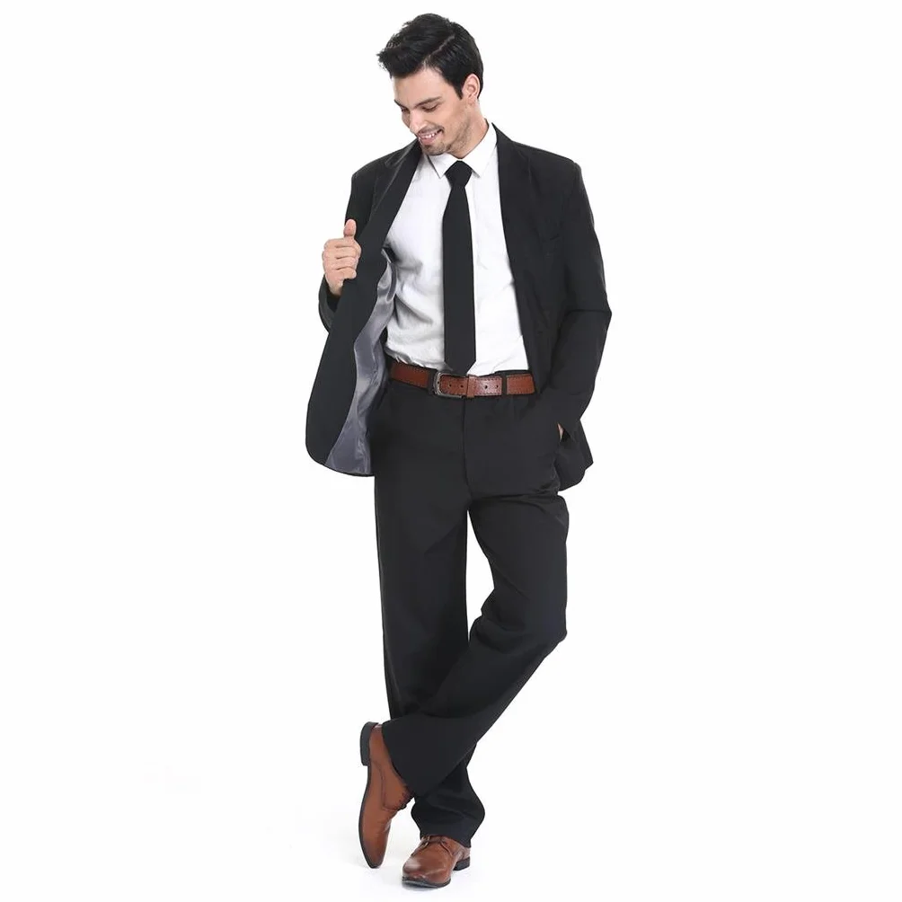 Traje de Fiesta para Hombre, Color sólido, Traje de Ocio para Fiesta de Halloween con Corbata y Pantalones