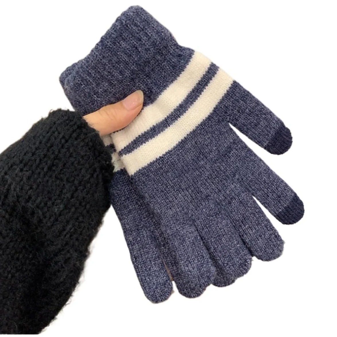 RUVOO Guantes Running Guantes For Pantalla Táctil Con Rayas Gruesas For Abrigarse Y Guantes De Cinco Dedos For Ciclismo Guantes Deporte Hombre