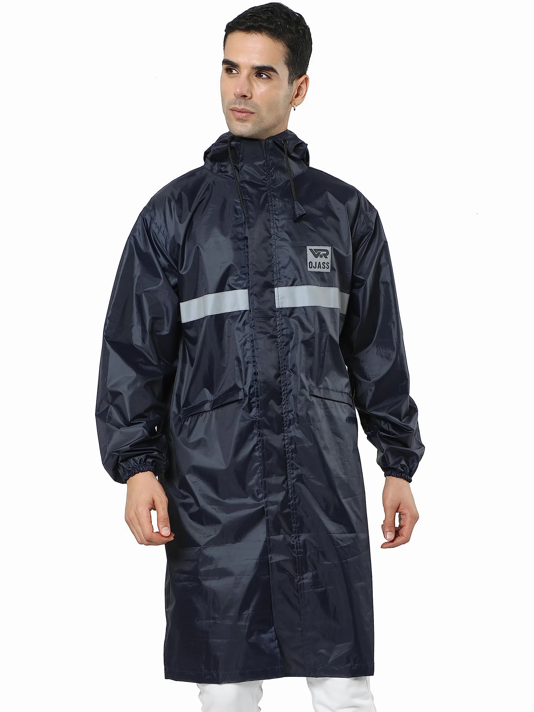 VROJASS Chubasquero para hombre, 100% poliéster impermeable, parte superior para temporada lluviosa, paquete de 1