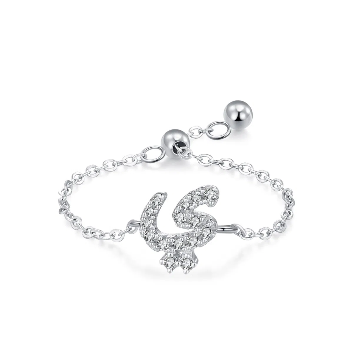 Anillo de oro blanco para mujer con moissanite, anillo de compromiso, oro auténtico, anillos de boda ajustables para mujer