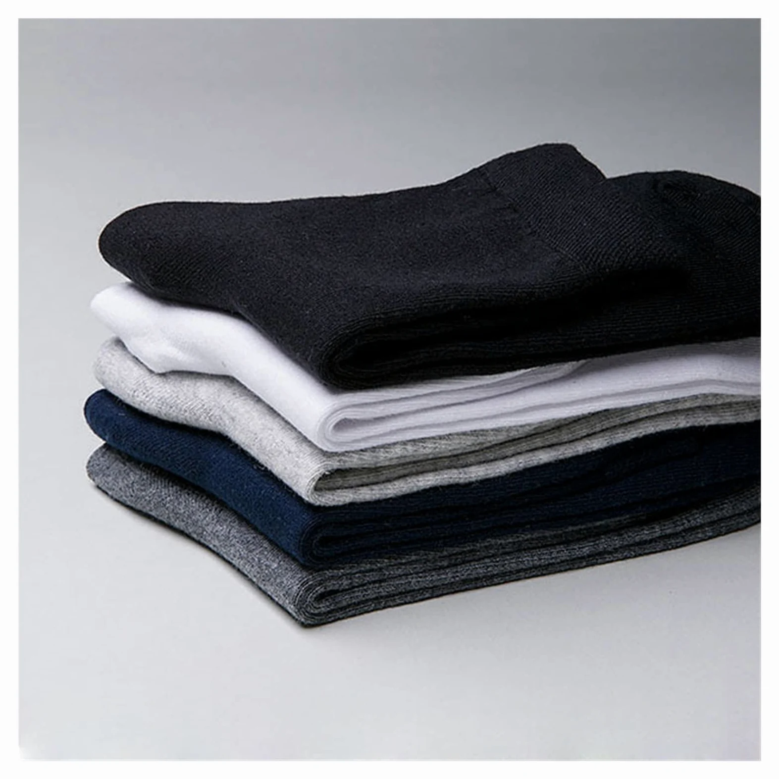 ZZSRJ 5 Pares/Lote Calcetines de algodón for Hombres Casual Business Verano Thin Black Socks Medias (Color : 5 Black, tamaño : EU39-45 US6.5-11)