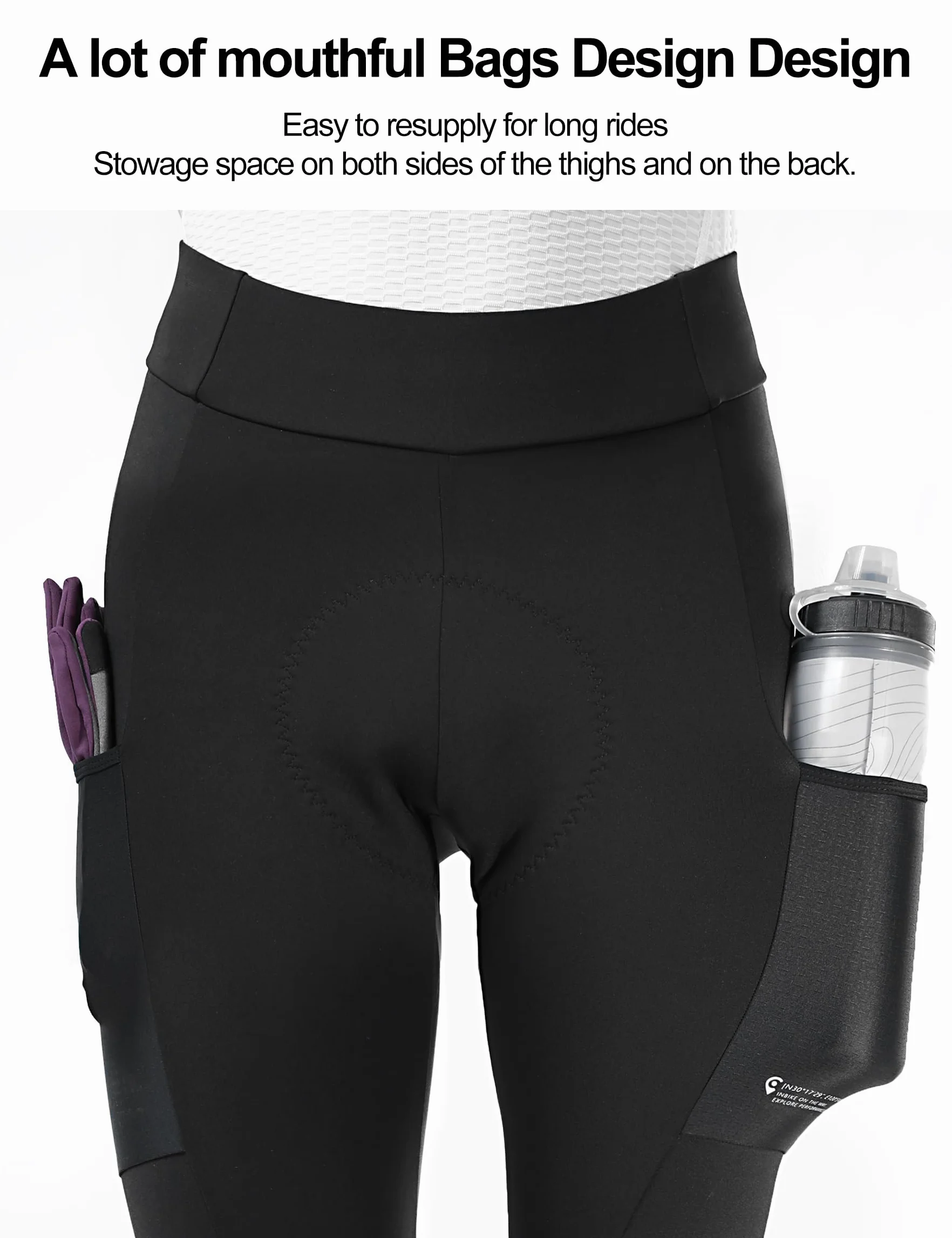 INBIKE Culotte Largo con Acolchado para Hombre Invierno Térmico CR