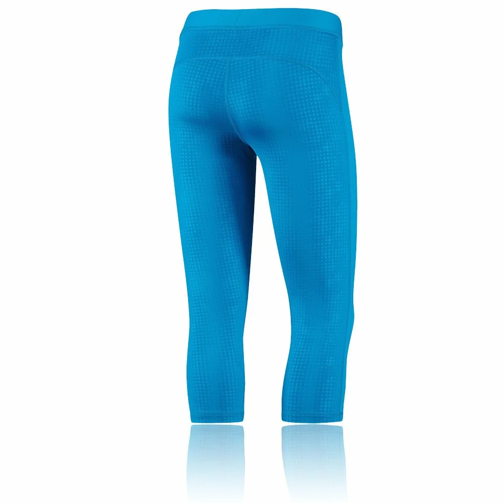 adidas Techfit Print 1 - Mallas capri para mujer azul XL