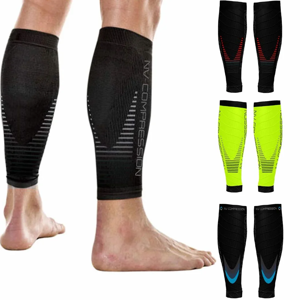 Race and Recover Calentadores de pantorrilla de compresión Negros - Compression Calf Sleeves - BK