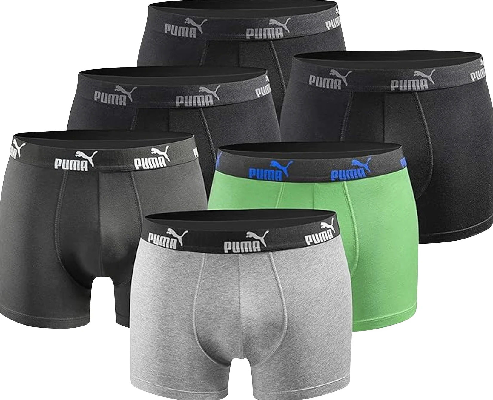 PUMA Calzoncillos tipo bóxer básicos, 6 unidades, edición limitada, color negro