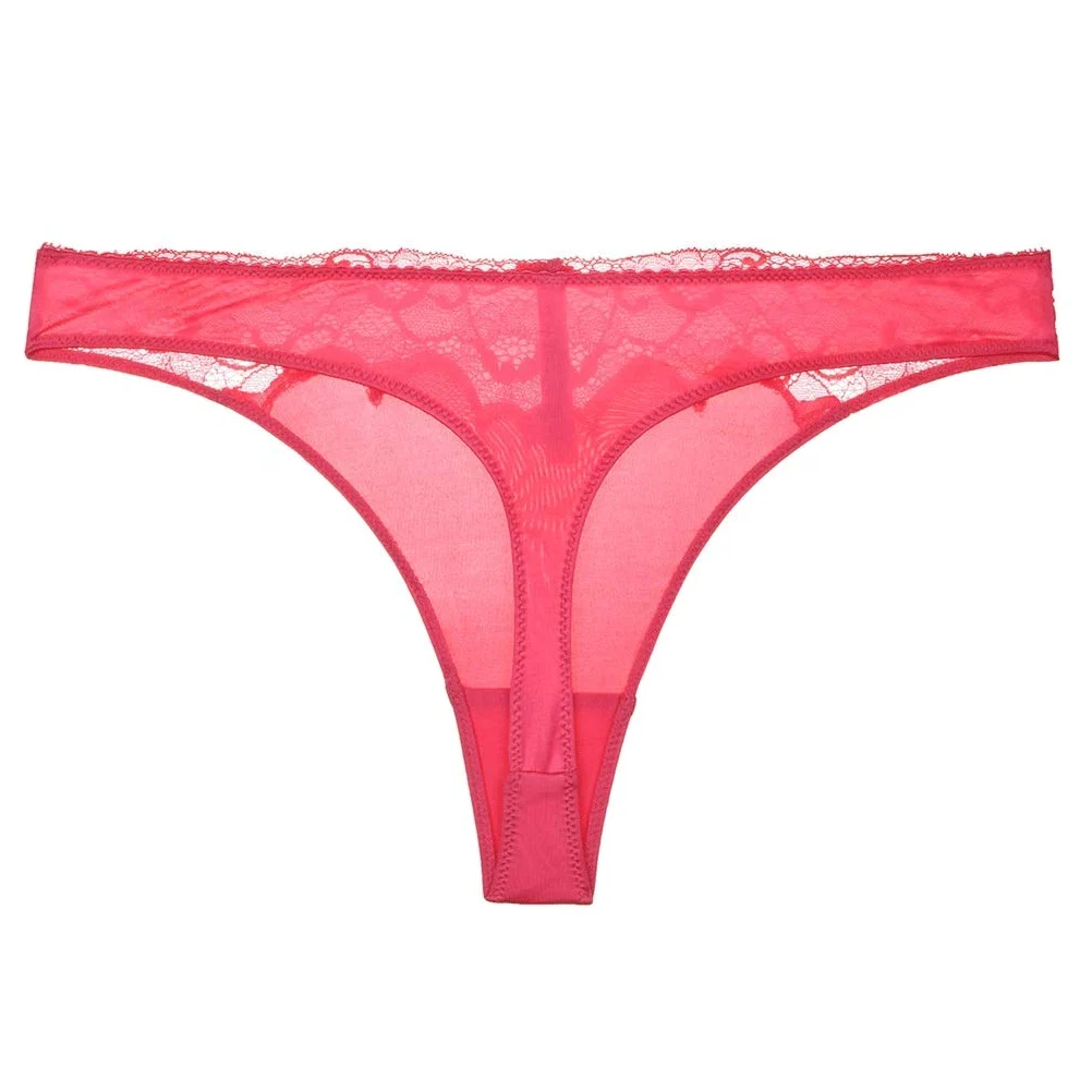 Sin marca Tanga de Encaje Sexy, algodón cómodo para Mujer, Cintura Baja, Calzoncillos Rojos (Talla: L)