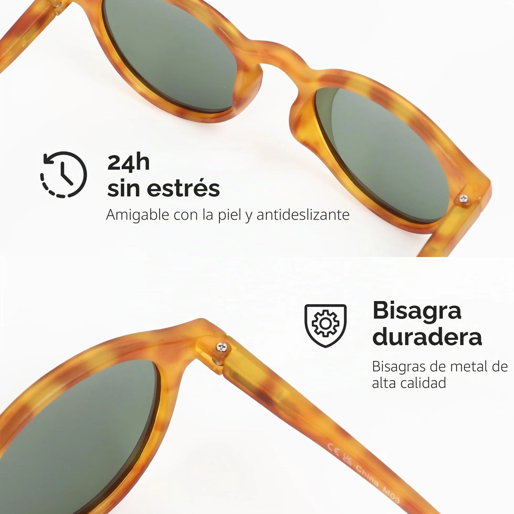 ZENOTTIC Gafas de sol Polarizadas Redondo Retro UV400