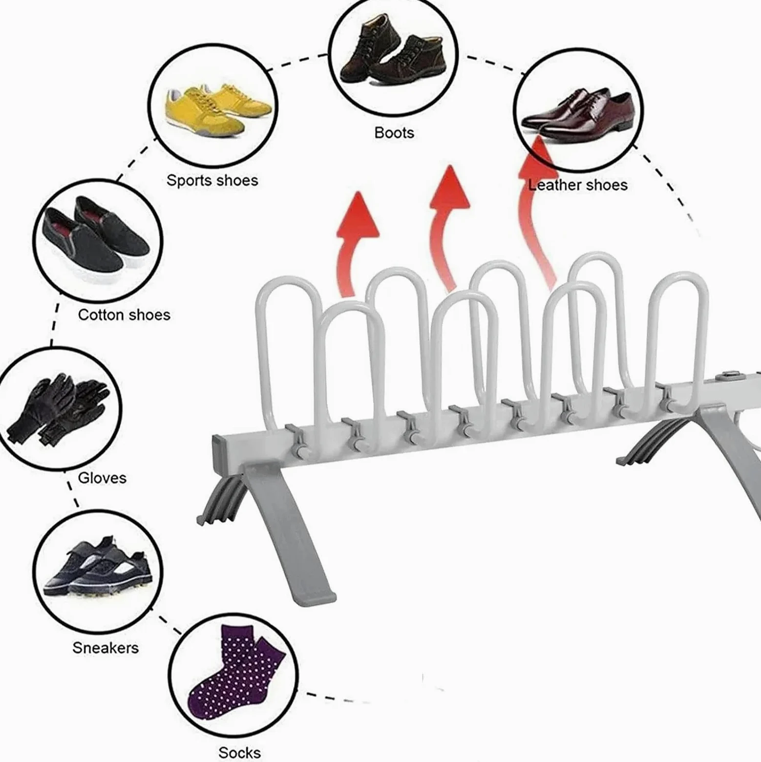 Secador de zapatos eléctrico con 4 estantes, estante de secado rápido para botas de trabajo, botas de fútbol, zapatillas y accesorios